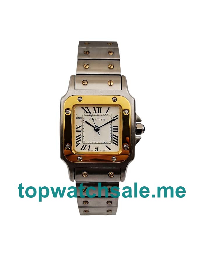 UK Gold Bezels Replica Cartier Santos W20052C4 29 MM Watches