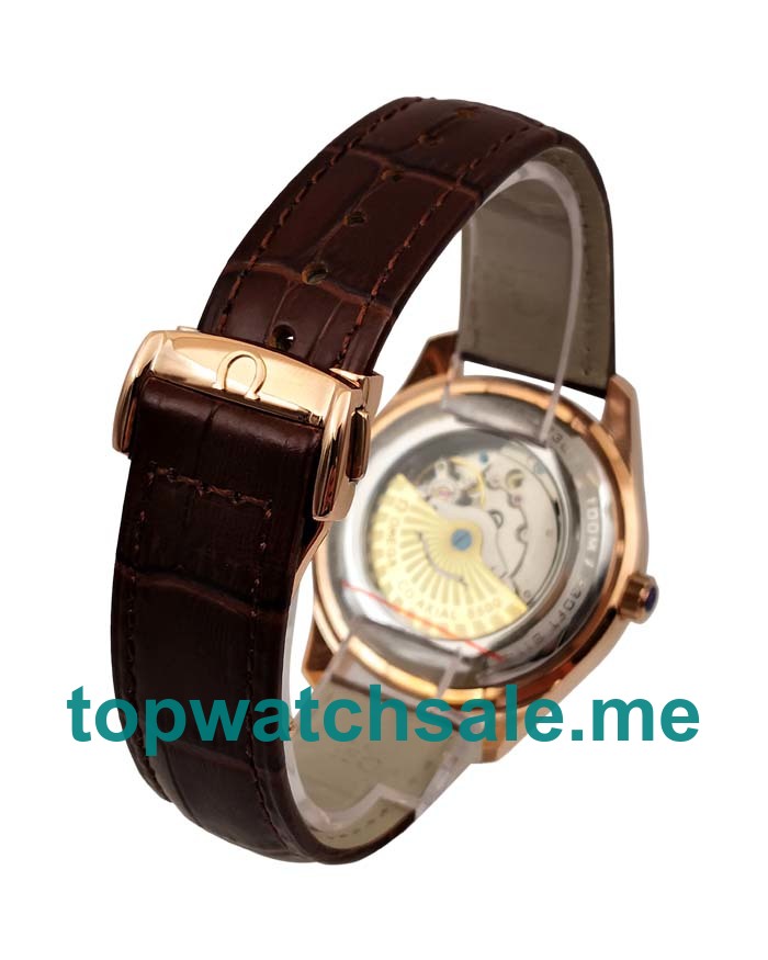 UK Brown Dials Red Gold Omega De Ville Hour Vision 431.63.41.21.13.001 Replica Watches