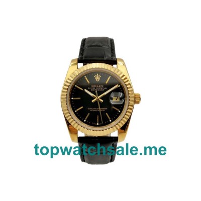 UK Black Dials Gold Rolex Datejust 6827 Replica Watches