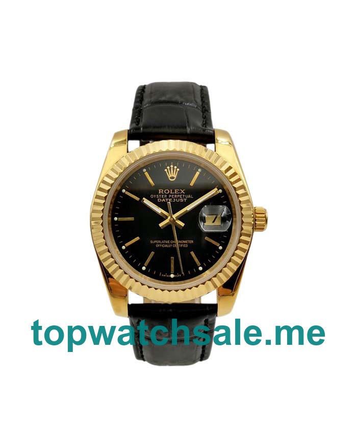 UK Black Dials Gold Rolex Datejust 6827 Replica Watches