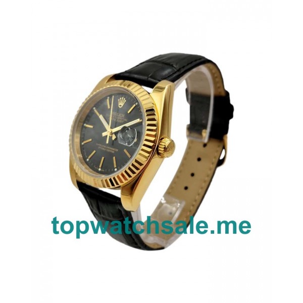 UK Black Dials Gold Rolex Datejust 6827 Replica Watches