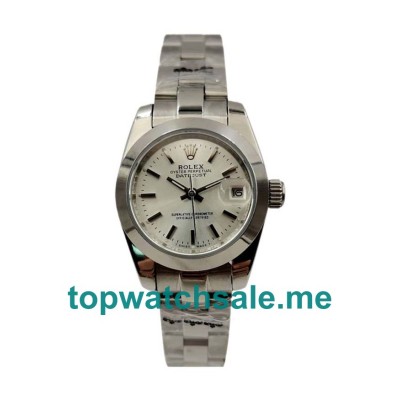 UK Silver Dials Steel Rolex Lady-Datejust 67180 Replica Watches