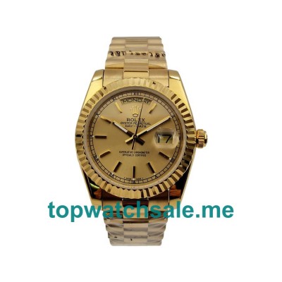 UK Champagne Dials Gold Rolex Day-Date 1803 Replica Watches