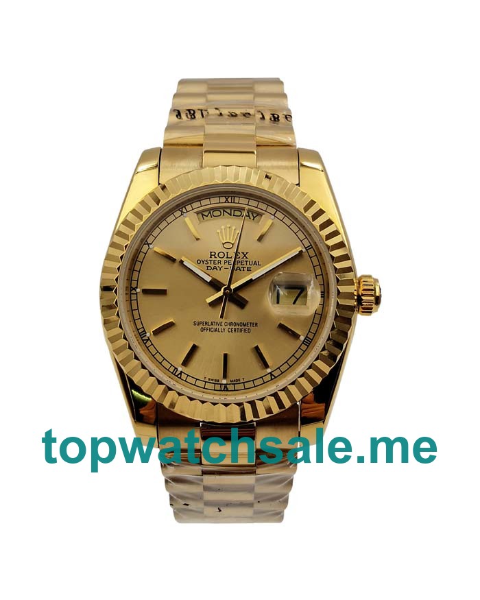 UK Champagne Dials Gold Rolex Day-Date 1803 Replica Watches