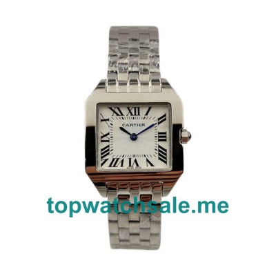 UK Steel Replica Cartier Santos Demoiselle W25064Z5 Silver Dials Watches