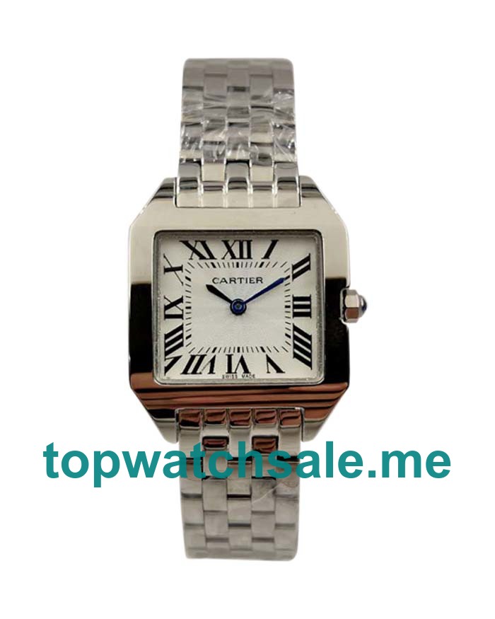 UK Steel Replica Cartier Santos Demoiselle W25064Z5 Silver Dials Watches