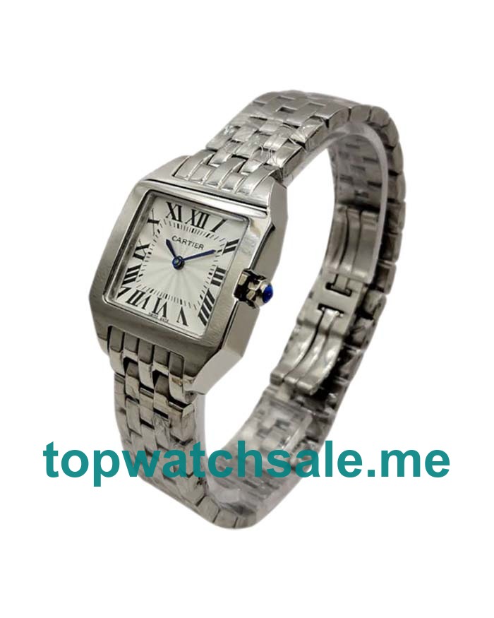 UK Steel Replica Cartier Santos Demoiselle W25064Z5 Silver Dials Watches