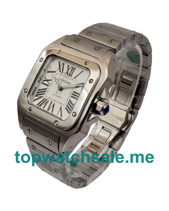 UK Silver Dials Steel Cartier Santos W20055D6 Replica Watches