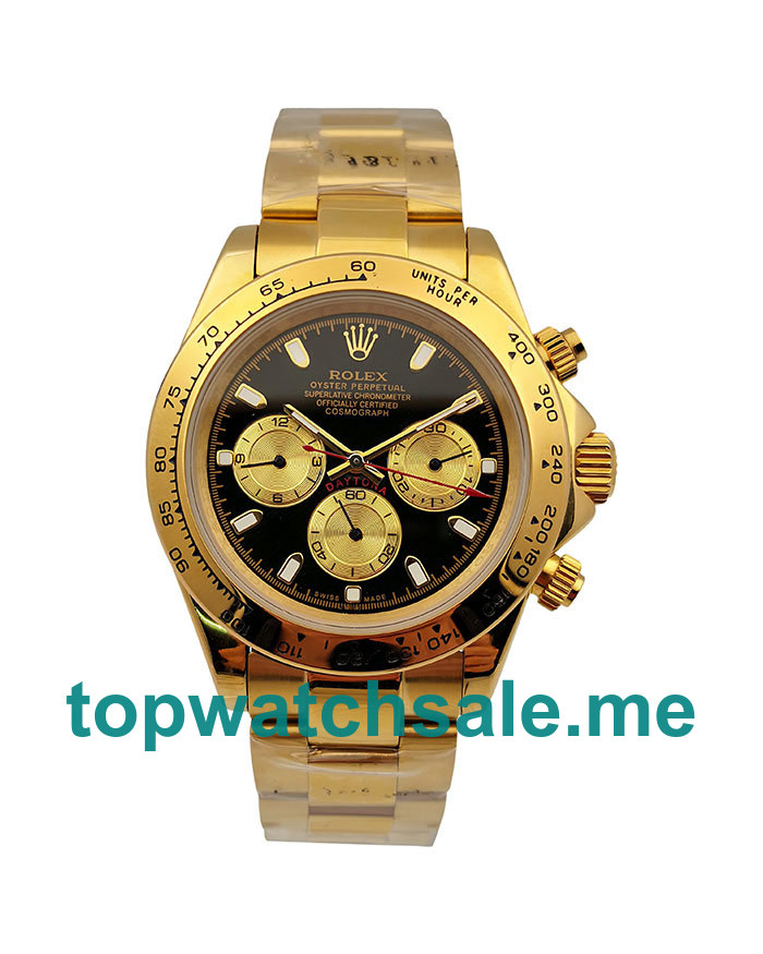 UK Black Dials Gold Rolex Daytona 116528 Replica Watches