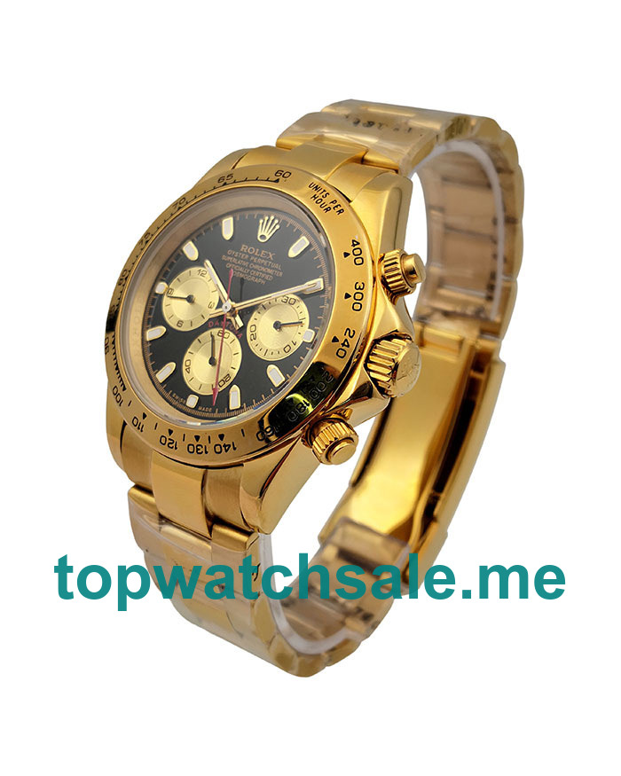 UK Black Dials Gold Rolex Daytona 116528 Replica Watches