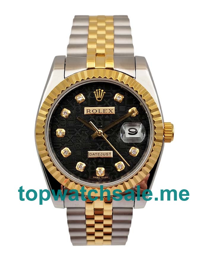 UK Black Dials Steel And Gold Rolex Datejust 116233 Replica Watches