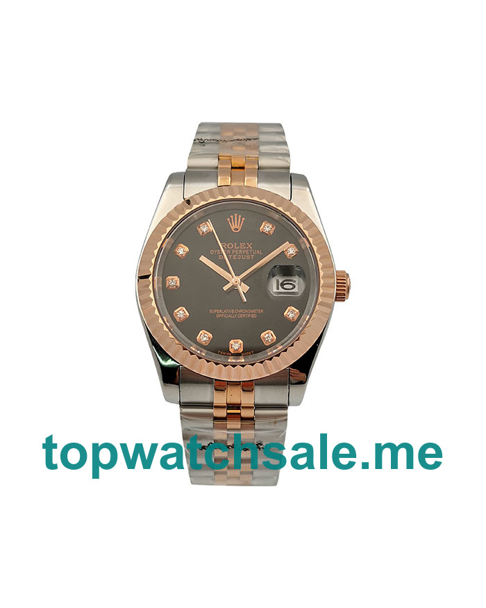 UK Black Dials Steel And Rose Gold Rolex Datejust 116231 Replica Watches