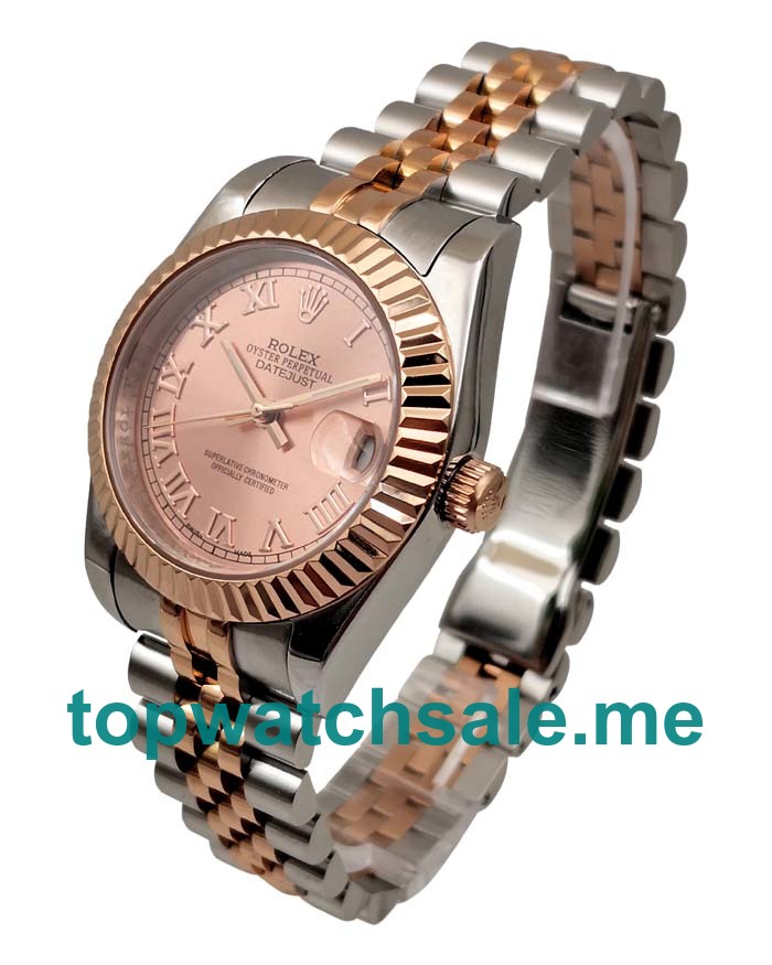 UK Pink Dials Steel And Rose Gold Rolex Datejust 178271 Replica Watches