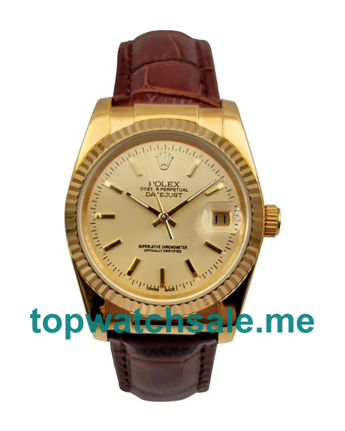 31MM Champagne Dials Gold Rolex Datejust 1503 Replica Watches