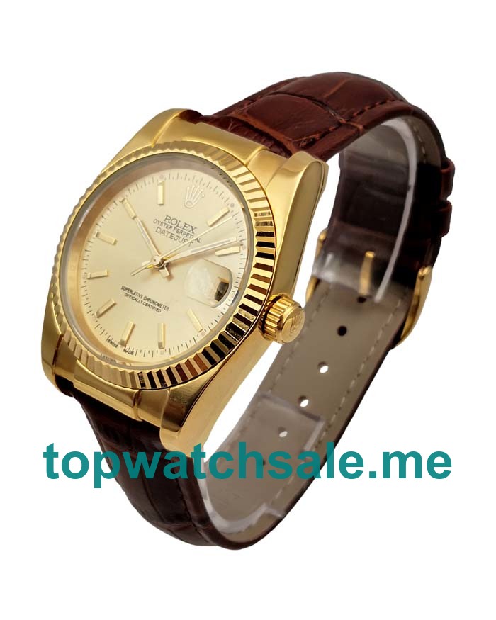 31MM Champagne Dials Gold Rolex Datejust 1503 Replica Watches