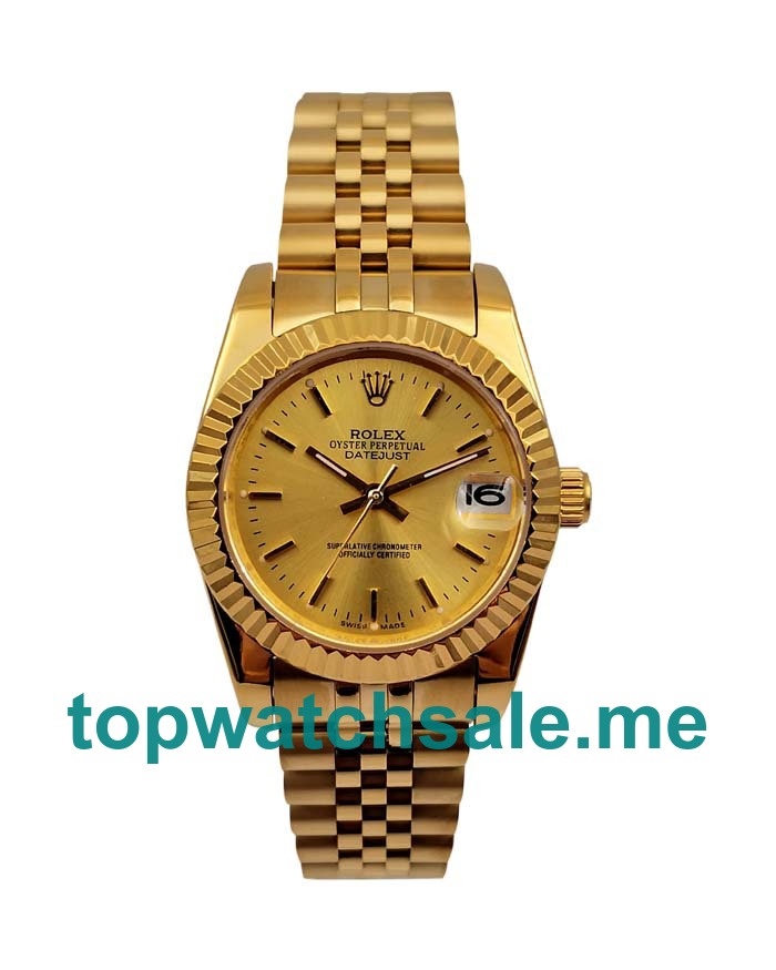 UK Champagne Dials Gold Rolex Datejust 6827 Replica Watches