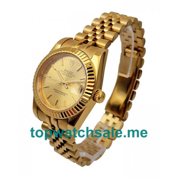 UK Champagne Dials Gold Rolex Datejust 6827 Replica Watches