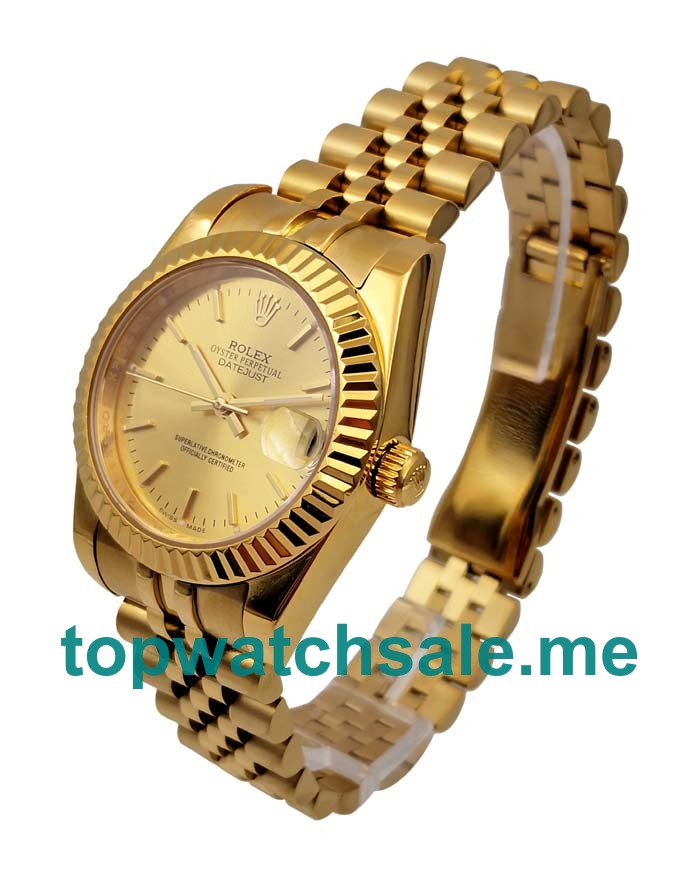 UK Champagne Dials Gold Rolex Datejust 6827 Replica Watches