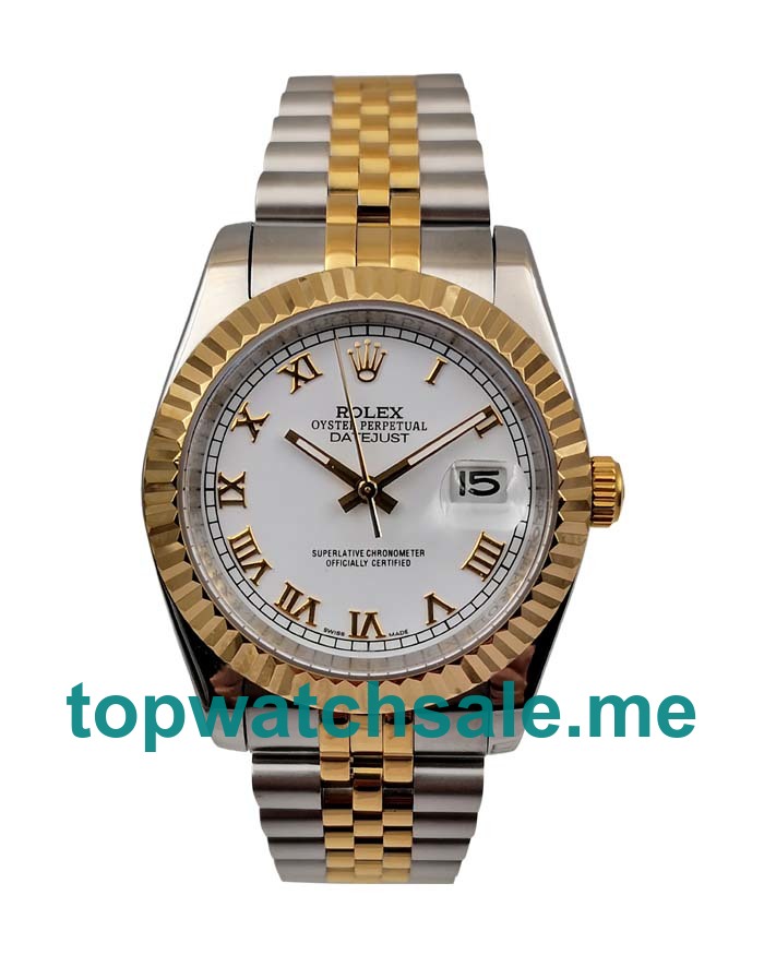 UK White Dials Steel And Gold Rolex Datejust 16233 Replica Watches