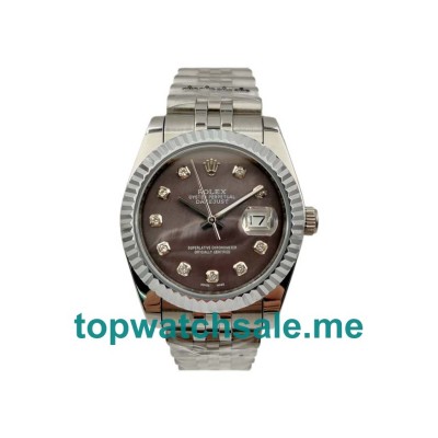 UK Black Mother Of Pearl Dials Steel And White Gold Rolex Datejust 116234 Replica Watches