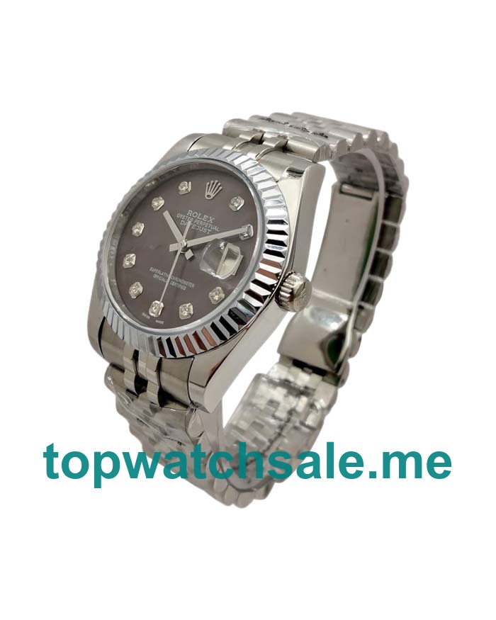 UK Black Mother Of Pearl Dials Steel And White Gold Rolex Datejust 116234 Replica Watches