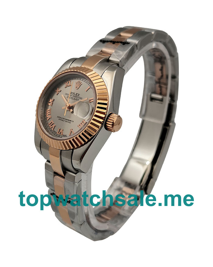 UK Rhodium Dials Steel And Rose Gold Rolex Lady-Datejust 179171 Replica Watches