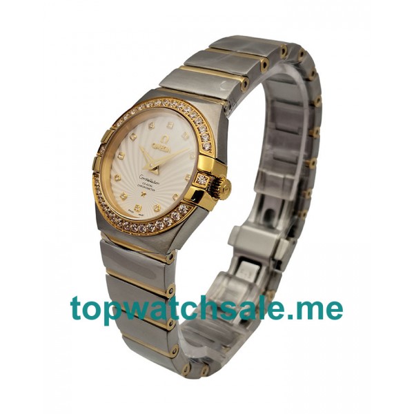 UK White Dials Steel And Gold Omega Constellation 123.25.27.60.55.008 Replica Watches