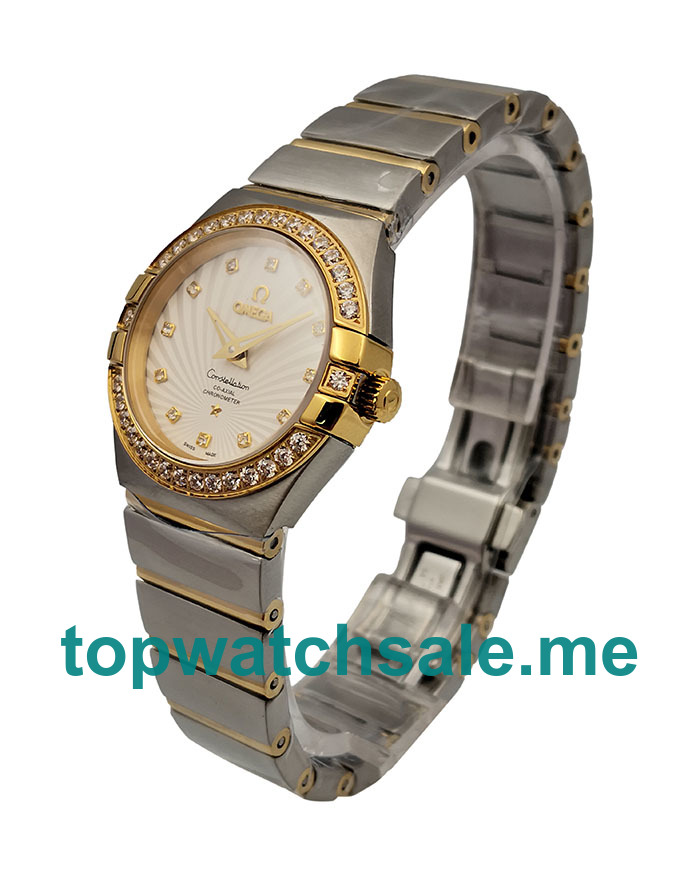 UK White Dials Steel And Gold Omega Constellation 123.25.27.60.55.008 Replica Watches