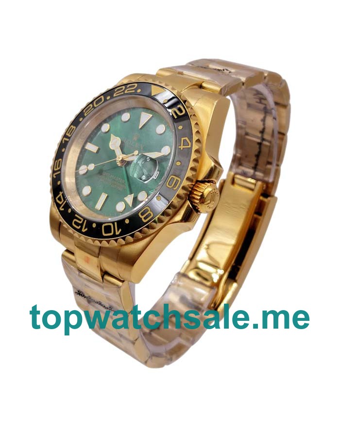 UK Green Dials Gold Rolex GMT-Master II 116718 LN Replica Watches