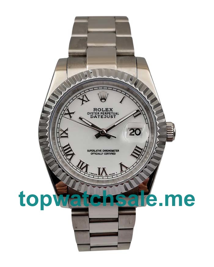 UK White Dials Steel Rolex Datejust 16220 Replica Watches