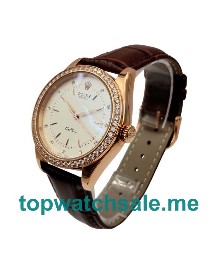 UK White Dials Rose Gold Rolex Cellini 5310 Replica Watches