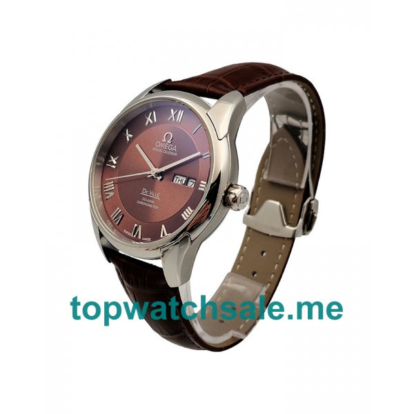 UK Brown Dials Steel Omega De Ville Hour Vision 431.13.41.22.01.001 Replica Watches