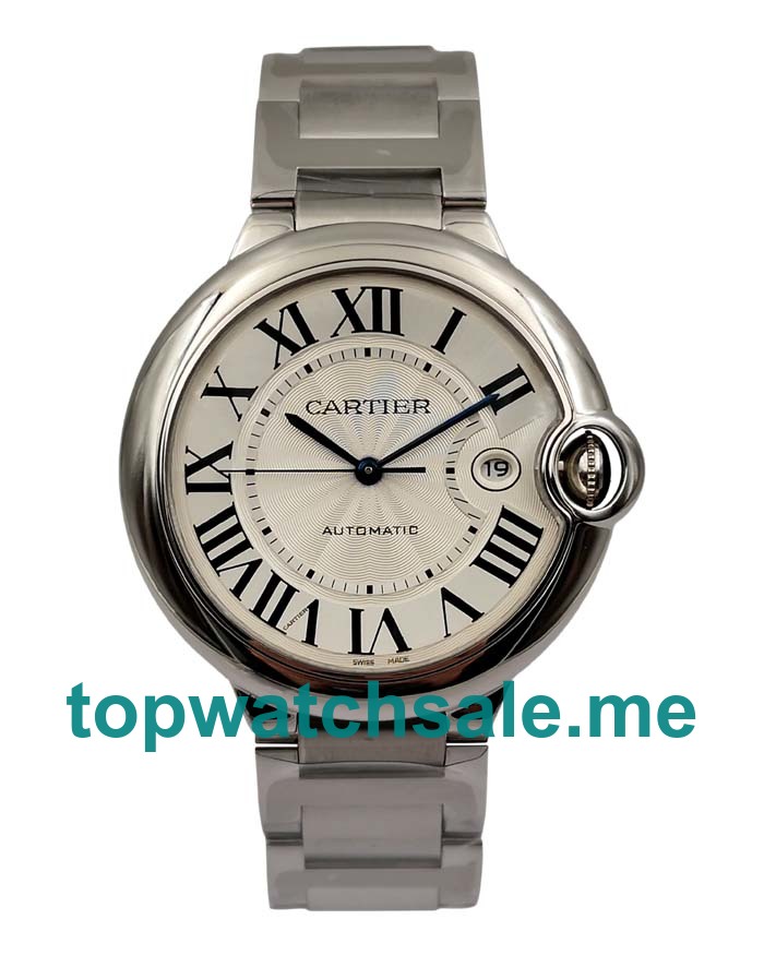 Silvery Dials Replica Ballon Bleu De Cartier W69012Z4 Watches UK With Roman Numerals