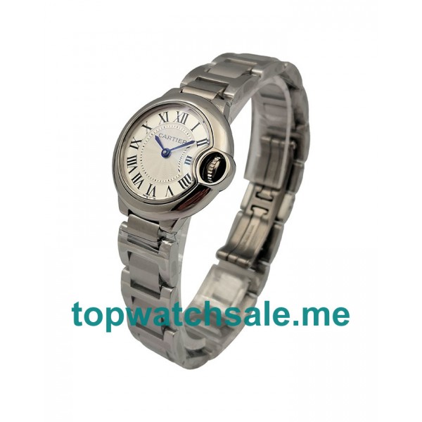 UK Silver Dials Women Cartier Ballon Bleu W69010Z4 Replica Watches