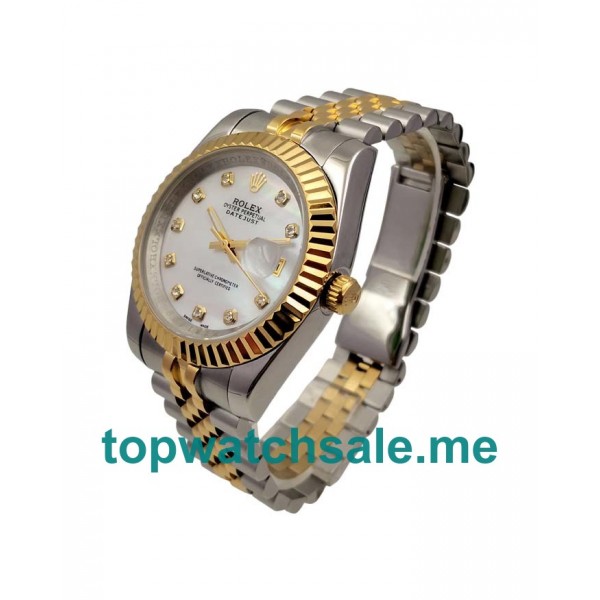 UK White Mother Of Pearl Dials Steel And Gold Rolex Datejust 116233 Replica Watches