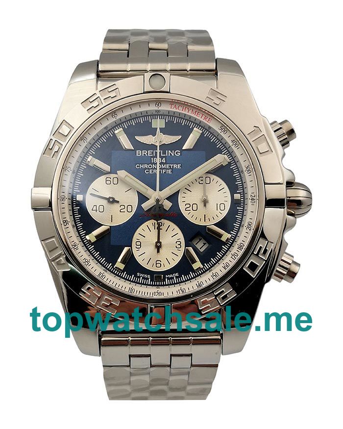 UK Blue Dials Steel Breitling Chronomat A011C88PA Replica Watches