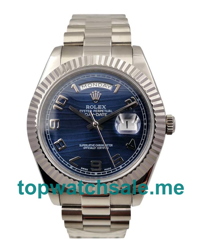 UK Blue Dials Steel Rolex Day-Date II 218239 Replica Watches