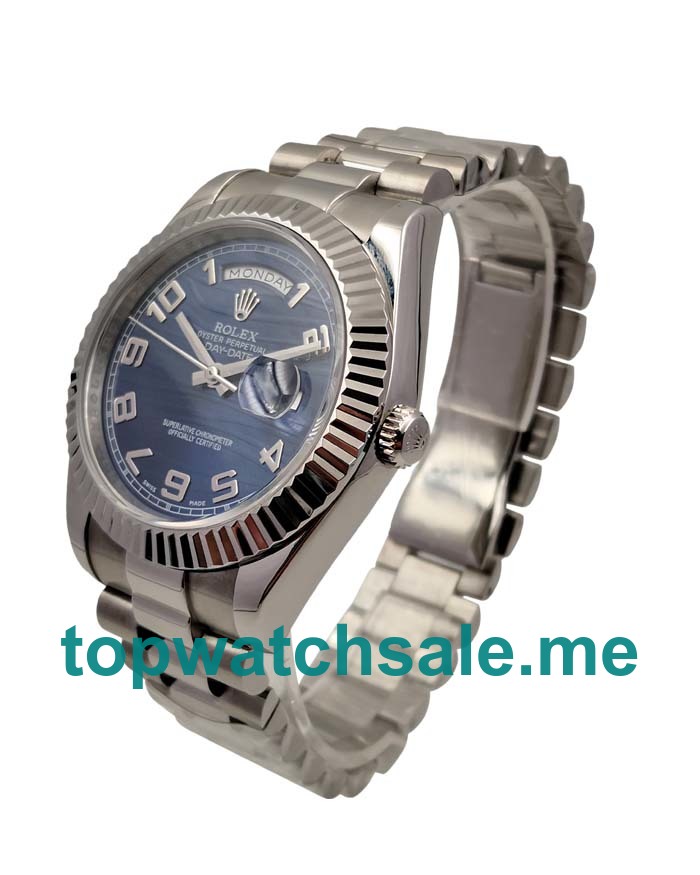 UK Blue Dials Steel Rolex Day-Date II 218239 Replica Watches