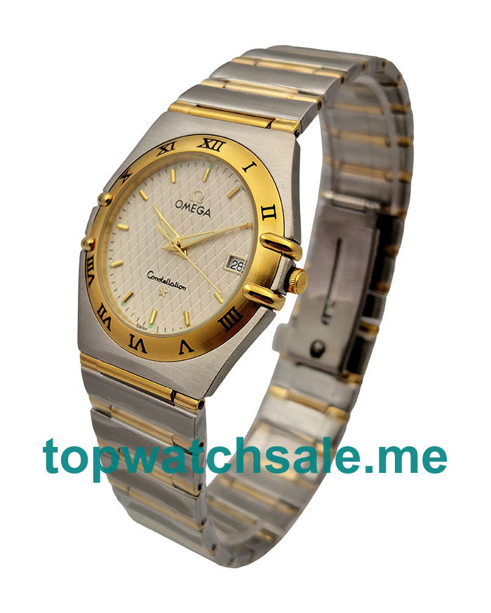 UK 36.5MM Omega Constellation 1212.30.00 Gold Bezels Replica Watches