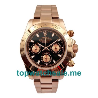 UK Black Dials Rose Gold Rolex Daytona 116505 Replica Watches