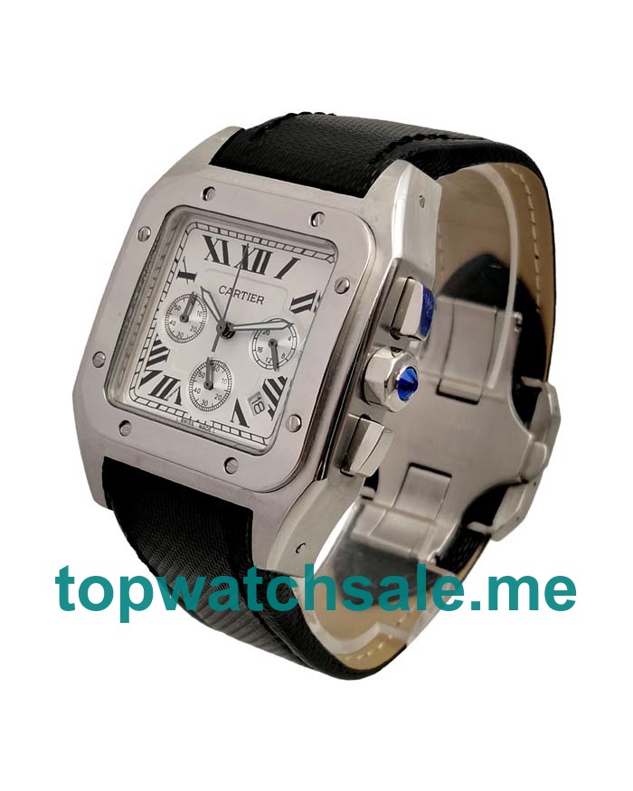 UK Silver Dials Steel Cartier Santos 100 W20090X8 Replica Watches