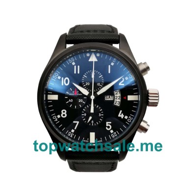 UK Black Dials Blak Ceramic IWC Pilots Spitfire Double Chronograph IW378901 Replica Watches