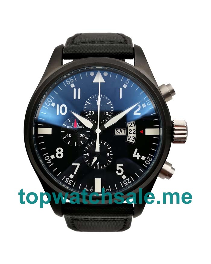 UK Black Dials Blak Ceramic IWC Pilots Spitfire Double Chronograph IW378901 Replica Watches