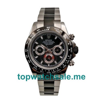 UK Black Dials Black Steel Rolex Daytona 116500 LN Replica Watches