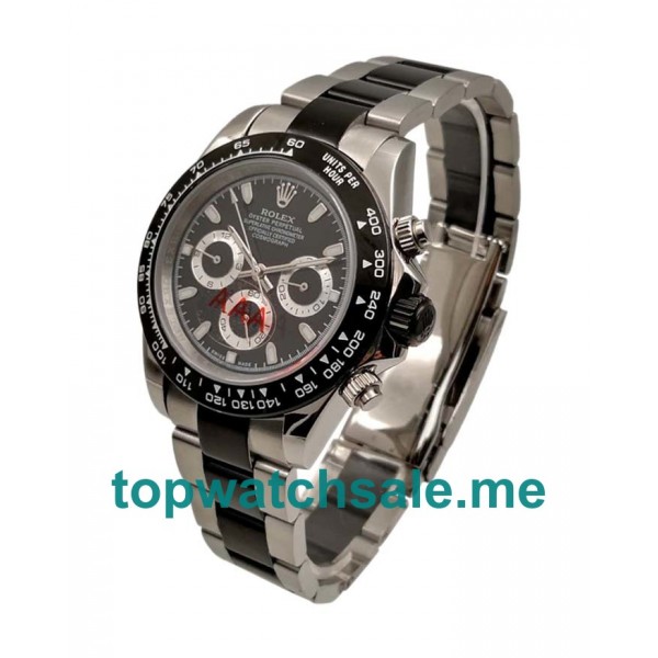 UK Black Dials Black Steel Rolex Daytona 116500 LN Replica Watches