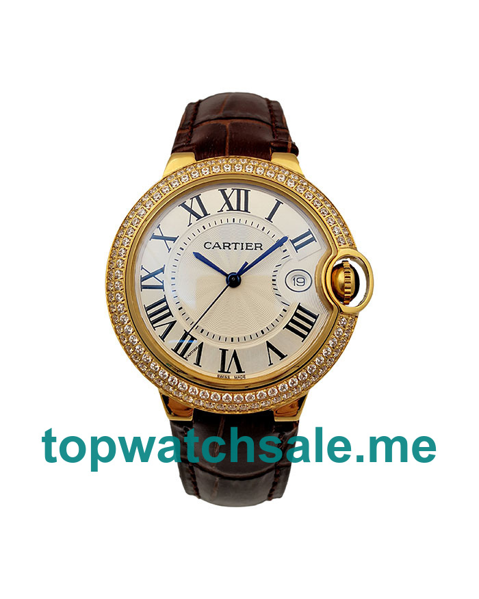 UK Silver Dials Gold Cartier Ballon Bleu WJBB0007 Replica Watches