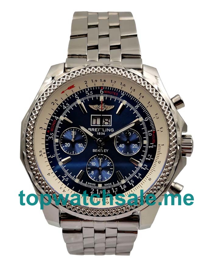 UK Blue Dials Steel Breitling Bentley 6.75 A44362 Replica Watches