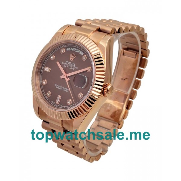 UK Brown Dials Rose Gold Rolex Day-Date 218235 Replica Watches