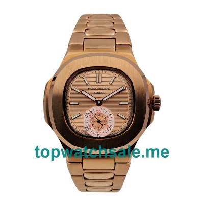 UK Champagne Dials Rose Gold Patek Philippe Nautilus 5980/1R Replica Watches