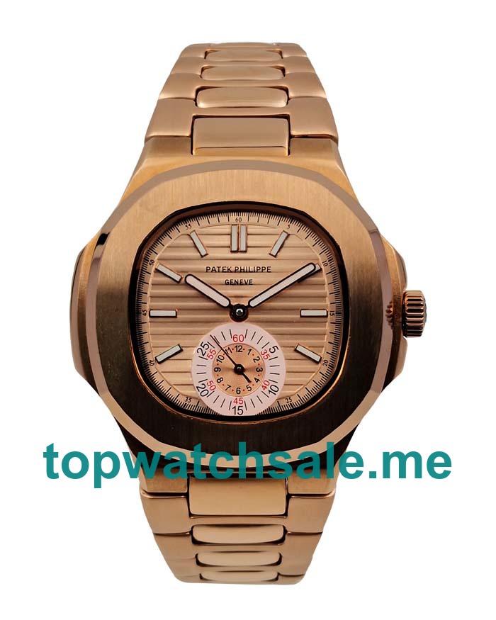 UK Champagne Dials Rose Gold Patek Philippe Nautilus 5980/1R Replica Watches